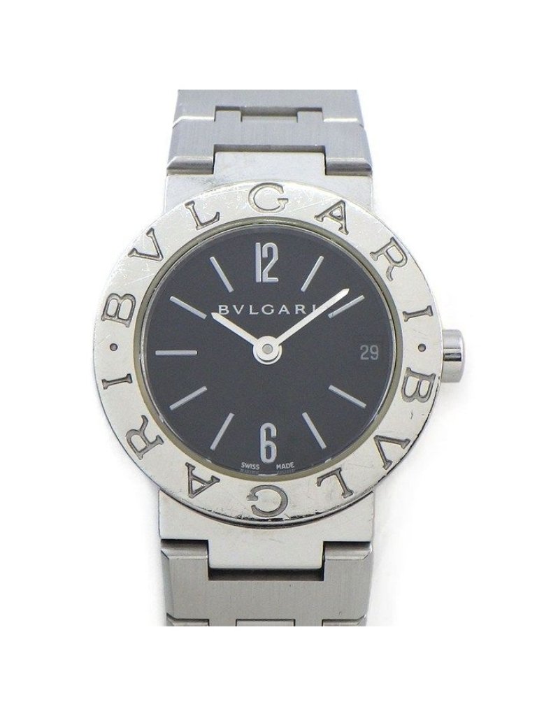 Bvlgari Watch Date Black Dial Ss Quartz Analog